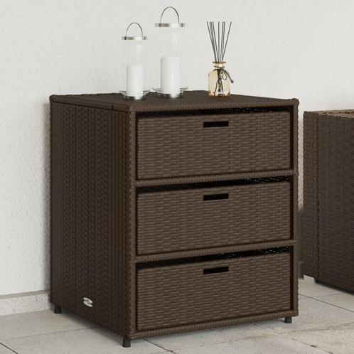 vidaXL Tuinkast 55x59x69 cm poly rattan bruin, Tuin en Terras, Bergingen en Tuinkasten, Nieuw, Verzenden