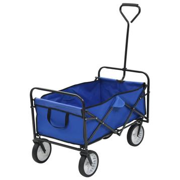 vidaXL Handkar inklapbaar staal blauw, Verzenden
