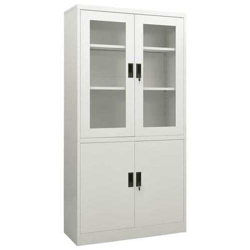 vidaXL Armoire de bureau Gris clair 90x40x180 cm Acier, Maison & Meubles, Armoires | Autre, Neuf, Envoi