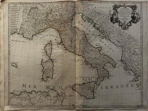 Italië - Kaart van Italië; Guillaume Delisle e Philippe, Boeken, Atlassen en Landkaarten