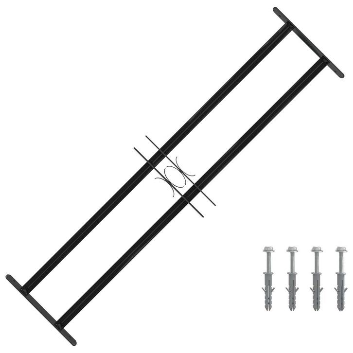 vidaXL Raam Rooster Zwart 115 x 30 cm Gepoedercoat staal, Doe-het-zelf en Bouw, Raamkozijnen en Schuifdeuren, Nieuw, Verzenden