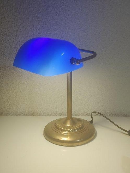 Alaska Lux - Lampe de banquier (1) - London - Verre opale en, Antiquités & Art, Curiosités & Brocante
