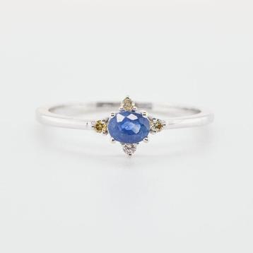 Zonder Minimumprijs - Ring 14 kt. -  0.48ct. tw. Saffier, Handtassen en Accessoires, Ringen, Nieuw