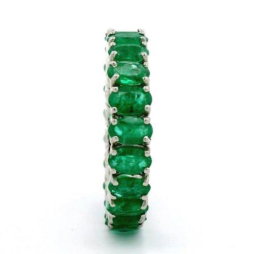 Ring Platina - 4.04ct. tw. Smaragd, Handtassen en Accessoires, Ringen