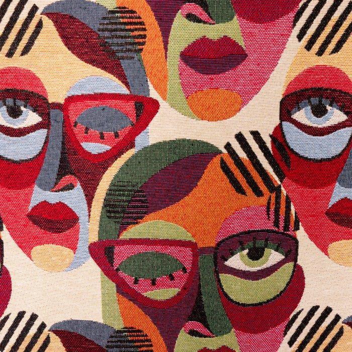 Weefsel Volti Cubisti – Artistiek patroon op zwaar Gobelin, Antiek en Kunst, Antiek | Tapijten, Tafelkleden en Textiel