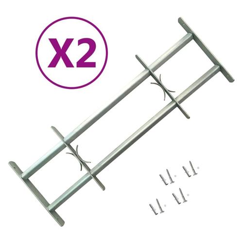 vidaXL Raambeveiligingen verstelbaar 2 st 1000-1500 mm, Doe-het-zelf en Bouw, Raamkozijnen en Schuifdeuren, Nieuw, Verzenden