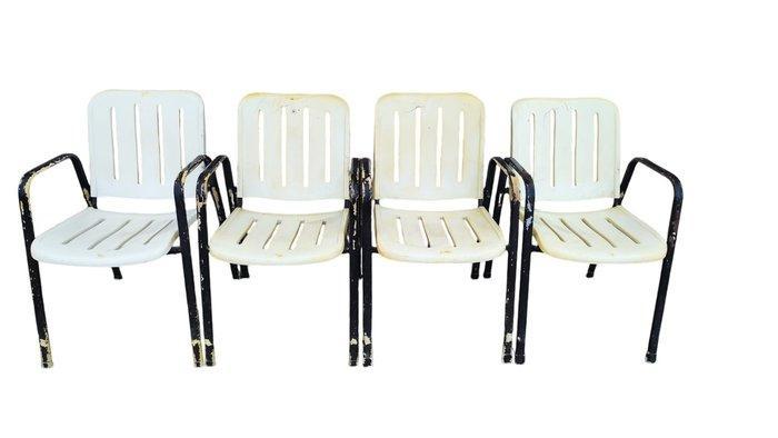 Metamobil - Stoel (4) - BAR - IJzer, Plastic - Set van vier, Antiek en Kunst, Antiek | Wandborden en Tegels