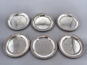 Sous-verre (6) - Plaqué(e) argent beschikbaar voor biedingen