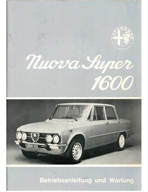 1975 ALFA ROMEO GIULIA NUOVA SUPER 1600 INSTRUCTIEBOEKJE D.., Autos : Divers, Modes d'emploi & Notices d'utilisation, Enlèvement ou Envoi