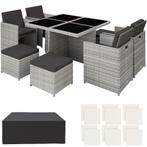 tectake Wicker zitgroep Manhattan 4+4+1 met aluminium frame, Tuin en Terras, Verzenden, Nieuw
