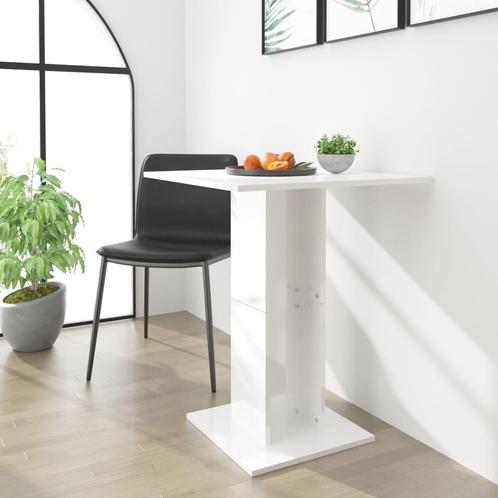 vidaXL Bistrotafel 60x60x75 cm bewerkt hout hoogglans wit, Maison & Meubles, Tables | Tables à manger, Envoi