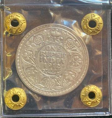 Brits India. George V. 1 Rupee 1912 (Zonder Minimumprijs) beschikbaar voor biedingen