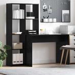 vidaXL Bureau met plank Zwart eiken 138.5 x 55 x 143 cm, Huis en Inrichting, Verzenden, Nieuw