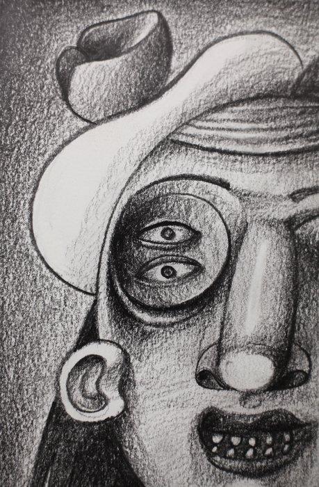 Jone Hopper - Etude portrait de femme, Antiek en Kunst, Kunst | Designobjecten