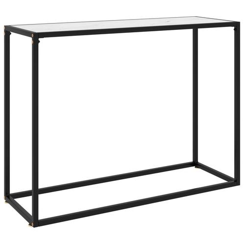 vidaXL Table console Blanc 100x35x75 cm Verre trempé, Huis en Inrichting, Tafels | Salontafels, Verzenden