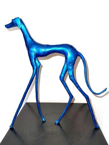 Abdoulaye Derme - Sculpture, Chien Lévrier - 35 cm - Bronze