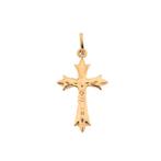 18 Krt. Gouden hanger van een kruis met corpus, Handtassen en Accessoires, Ophalen of Verzenden, Gebruikt, Goud, Overige merken