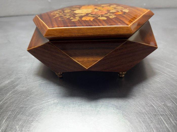 Sieradendoos - Zeshoekige marqueterie - Hout, Antiquités & Art, Curiosités & Brocante