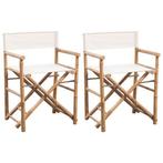 Inklapbare Regisseursstoelen Bamboe (2 stuks) | Retour Deal, Huis en Inrichting, Verzenden, Nieuw, Wit, Twee
