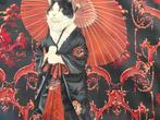 Duo de Housses en Velours 40x40 cm – Chat Geisha avec