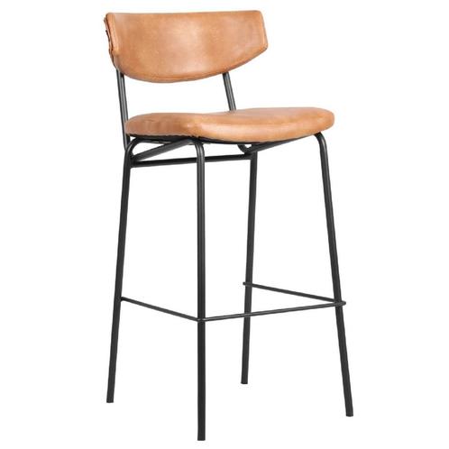 Barkruk | Kunstleer/Metaal | Cognac | Zwart Frame | Indoor, Zakelijke goederen, Horeca | Keukenapparatuur, Nieuw in verpakking