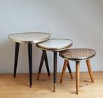 Table à plantes - Bois, Laiton, Formica - Trois petites