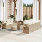 vidaXL Tuinbank Set 10 pcs Beige poly rattan, Tuin en Terras, Verzenden, Nieuw