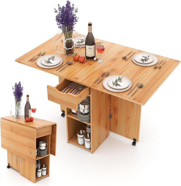 Eettafel inklapbaar - Keukentafel - voor 4 personen - Lichtb, Maison & Meubles, Tables | Tables à manger, Envoi