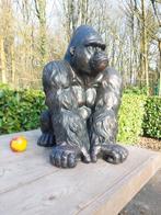 Statue, garden statue in bronze color of a Gorilla - 58 cm -