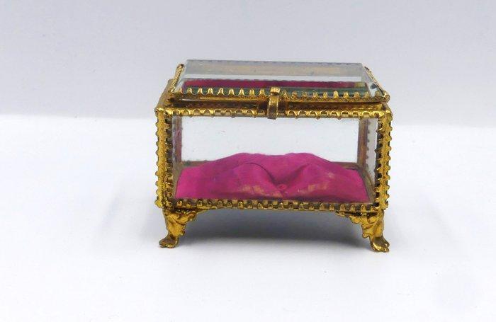 Sieradendoos - Napoleon III, Messing, Glas, Antiek en Kunst, Antiek | Overige Antiek