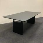 Design tafel / vergadertafel 200x100 cm, zwart glazen blad -, Gebruikt, Bureau