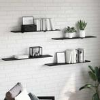 vidaXL Boekenplank Bord 4 pcs Zwart 100 x 20 x 1.5 cm, Huis en Inrichting, Verzenden, Nieuw