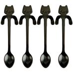 Fako Bijoux® - Theelepel / Koffielepel Hangende Kat - Zwart, Huis en Inrichting, Keuken | Bestek, Verzenden, Nieuw