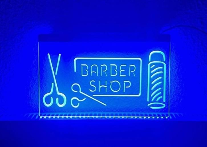 Kapsalon kapper barber neon bord lamp LED verlichting lichtb, Huis en Inrichting, Lampen | Overige, Nieuw, Verzenden