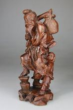 Beeld - Beeldje - Shoulao - Beeld - Tulpenboomhout - China -, Antiek en Kunst