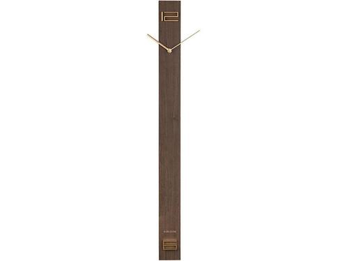 Karlsson Discreet Long - Wandklok - Lange vorm - Donker Hout, Huis en Inrichting, Woonaccessoires | Overige, Zo goed als nieuw