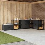 vidaXL Keukenopslag met plank met opslag Zwart 60 x 50 x 92, Huis en Inrichting, Verzenden, Nieuw