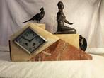 pendule de cheminée -  Art déco marbre avec alliage -