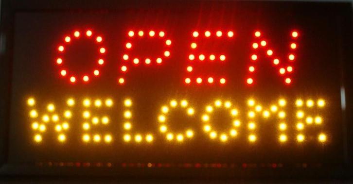 OPEN welkom lamp LED verlichting reclame bord lichtbak #E, Maison & Meubles, Lampes | Autre, Envoi