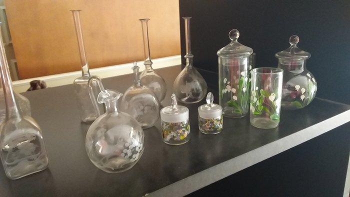 Themacollectie - Glazen vazen van gesmolten glas, versierd, Antiek en Kunst, Antiek | Speelgoed