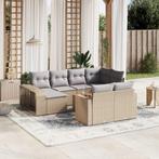 vidaXL 11-delige Tuinset met kussens poly rattan beige, Verzenden, Nieuw