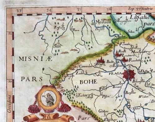 Czechia - Bohemia (carte + feuille descriptive); J., Boeken, Atlassen en Landkaarten