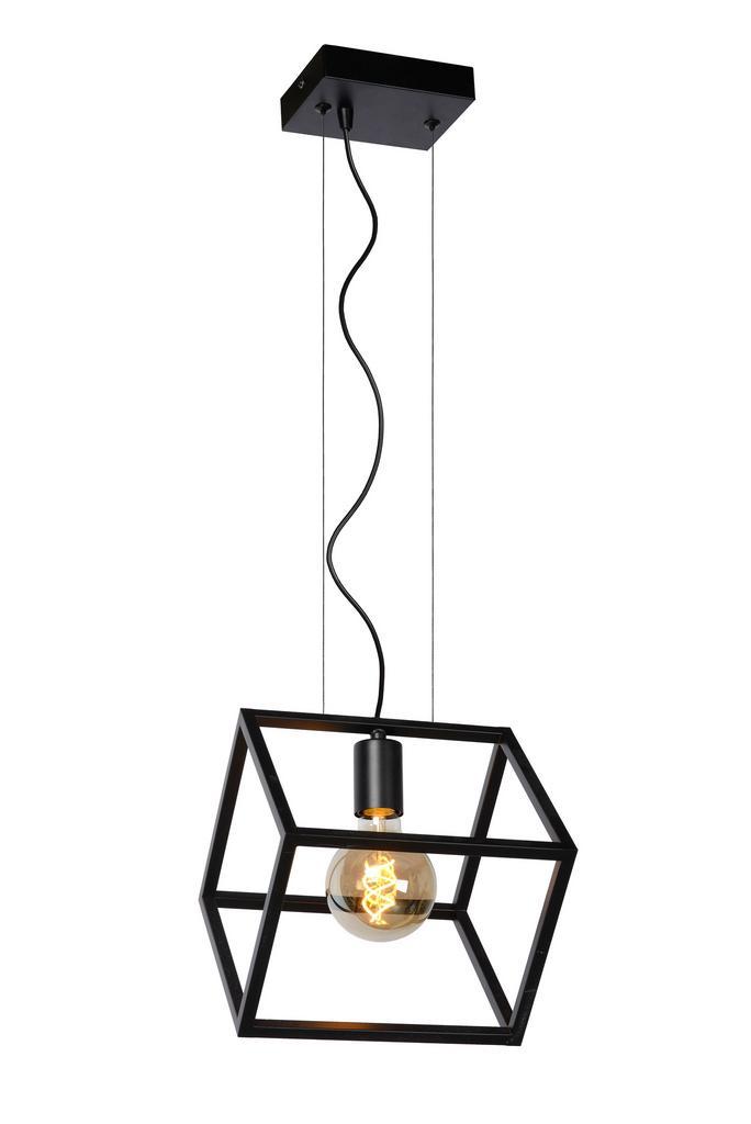 Hanglamp Lucide FABIAN -  - 1xE27 - Zwart -, Huis en Inrichting, Lampen | Hanglampen, Nieuw, Verzenden