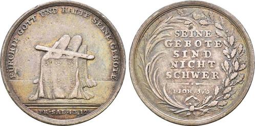 Zilverabschlag vom 2 Dukaten auf die 10 Gebote o J Preuss..., Timbres & Monnaies, Monnaies | Europe | Monnaies non-euro, Envoi