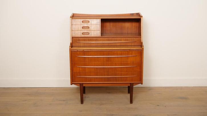 Vintage secretaire | Teak | 89 cm, Huis en Inrichting, Kasten | Secretaires, Ophalen of Verzenden