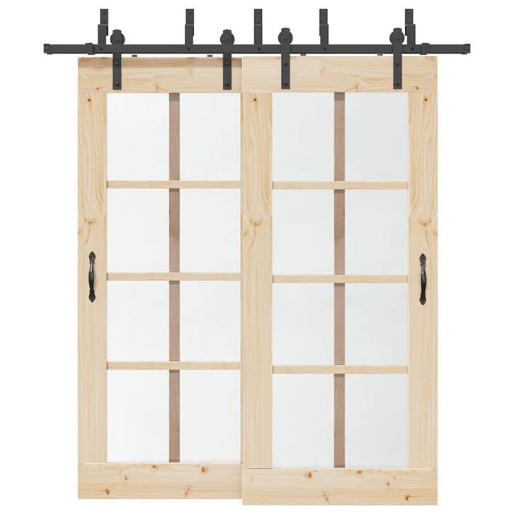 vidaXL Doos met onderdelen voor schuifdeur 200 cm staal, Doe-het-zelf en Bouw, Hang- en Sluitwerk, Nieuw, Verzenden