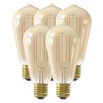 Set van 5 Calex Smart LED Lamp Edison Gold E27 7W 806lm, Nieuw, Verzenden
