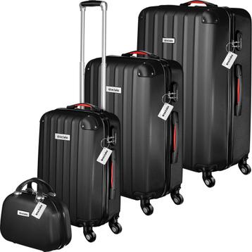 tectake Kofferset met harde schaal Cleo 4-delig. met bagagew, Handtassen en Accessoires, Verzenden, Nieuw