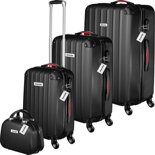 Kofferset met harde schaal Cleo 4-delig. met bagageweger - z, Handtassen en Accessoires, Uiterlijk | Cosmetica en Make-up, Verzenden