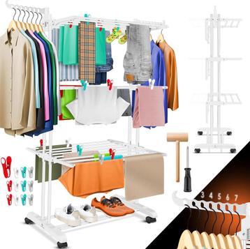 KESSER® Droogrek met wielen, ruimtebesparende wasdroger voor beschikbaar voor biedingen
